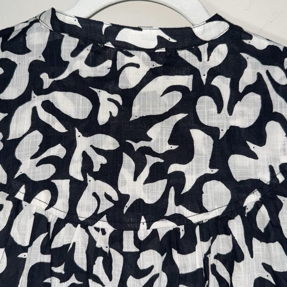 Anthropologie Danielle Kroll Womens Whismy Bird Button Up Blouse Top Size Medium - Picture 15 of 16